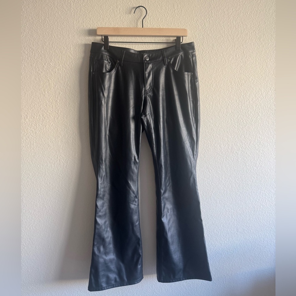 Wild Fable Black Flare Leather Jeans